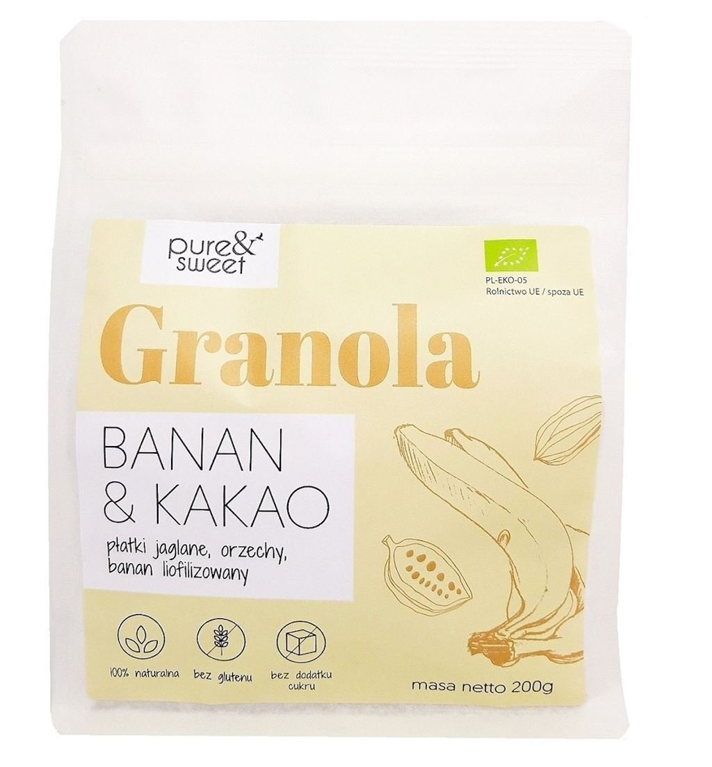 PURE&SWEET (granole) GRANOLA BANAN&KAKAO BEZGLUTENOWA BIO 200 g - PURE&SWEET