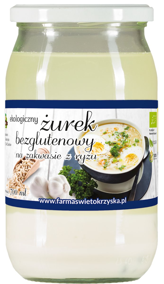 FARMA ŚWIĘTOKRZYSKA (przetwory owoc.-warz.,chleby ŻUREK NA ZAKWASIE Z RYŻU BEZGLUTENOWY BIO 700 ml - FARMA ŚWIĘTOKRZYSKA BP-5902537540293