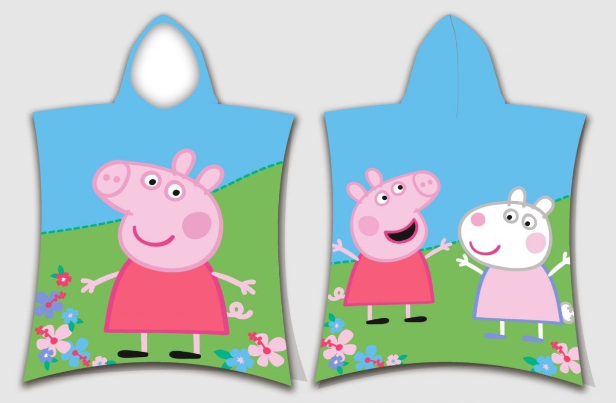 Ręcznik bawełniany ponczo z kapturem 50x115 Peppa i Friends