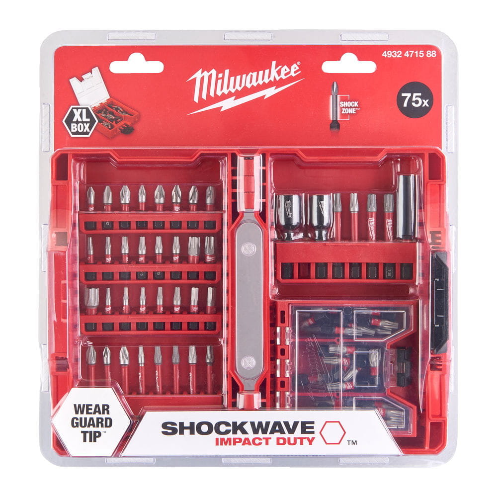 Milwaukee Zestaw bitów Shockwave Impact Duty Milwaukee SHW XL Box (75 sztuk) 4932471588