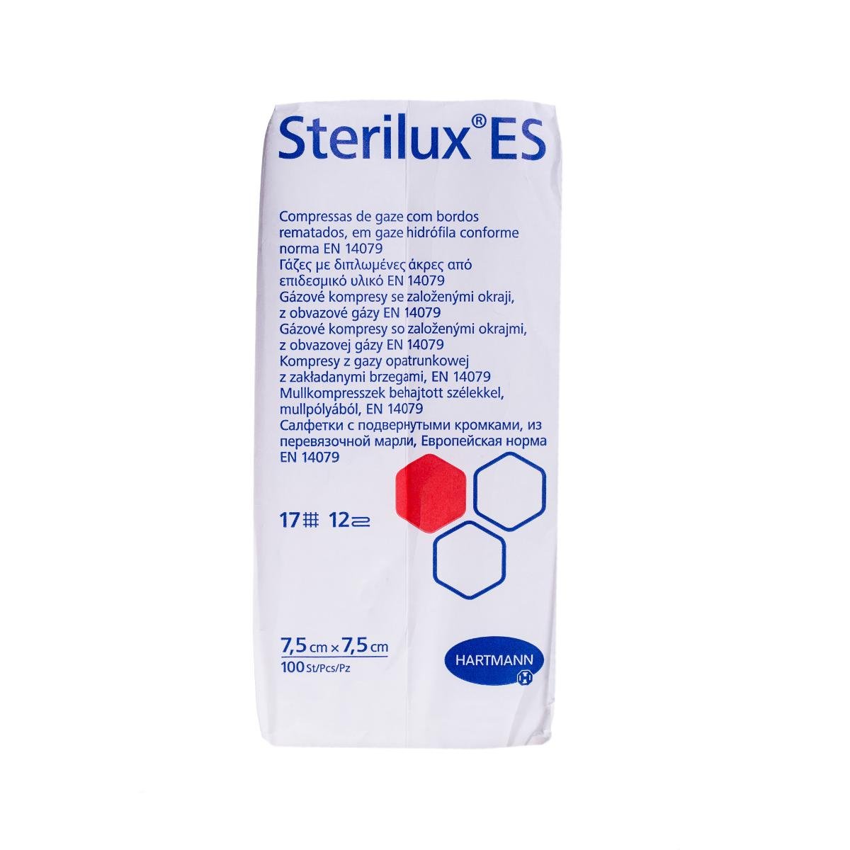 Hartmann Kompresy niejałowe sterilux es 7,5 cm x 7,5 cm 12-warstwowe 17-nitkowe x 100 szt