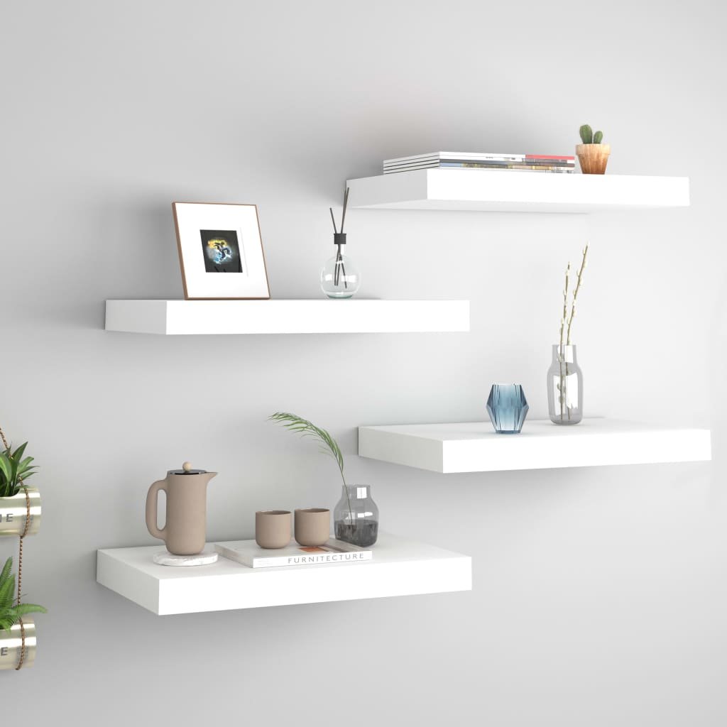 vidaXL vidaXL Półki ścienne, 4 szt., białe, 40x23x3,8 cm, MDF