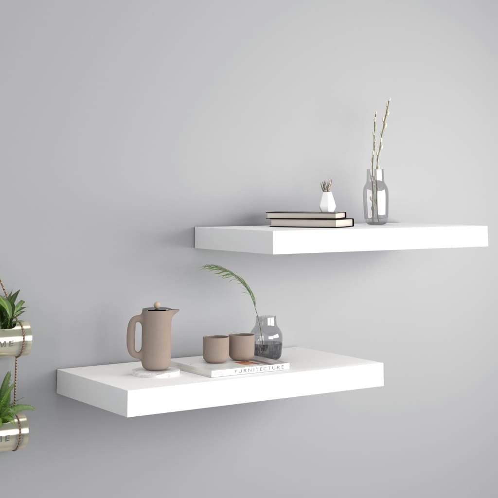 vidaXL vidaXL Półki ścienne, 2 szt., białe, 50x23x3,8 cm, MDF