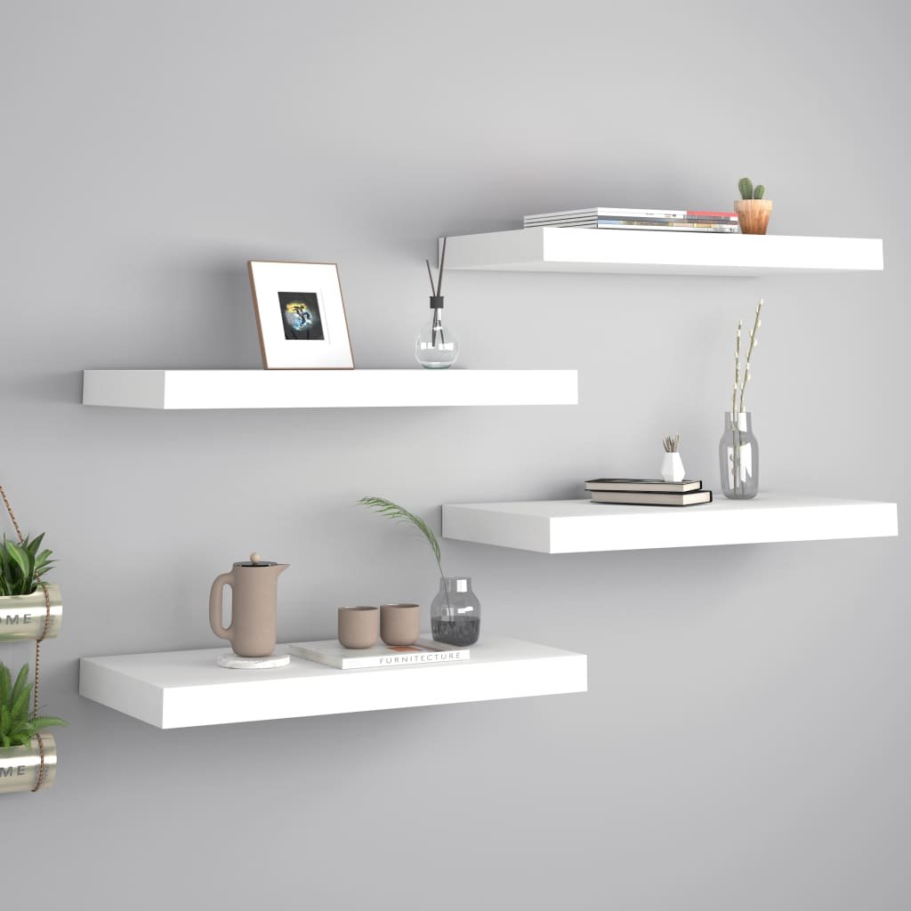 vidaXL vidaXL Półki ścienne, 4 szt., białe, 50x23x3,8 cm, MDF