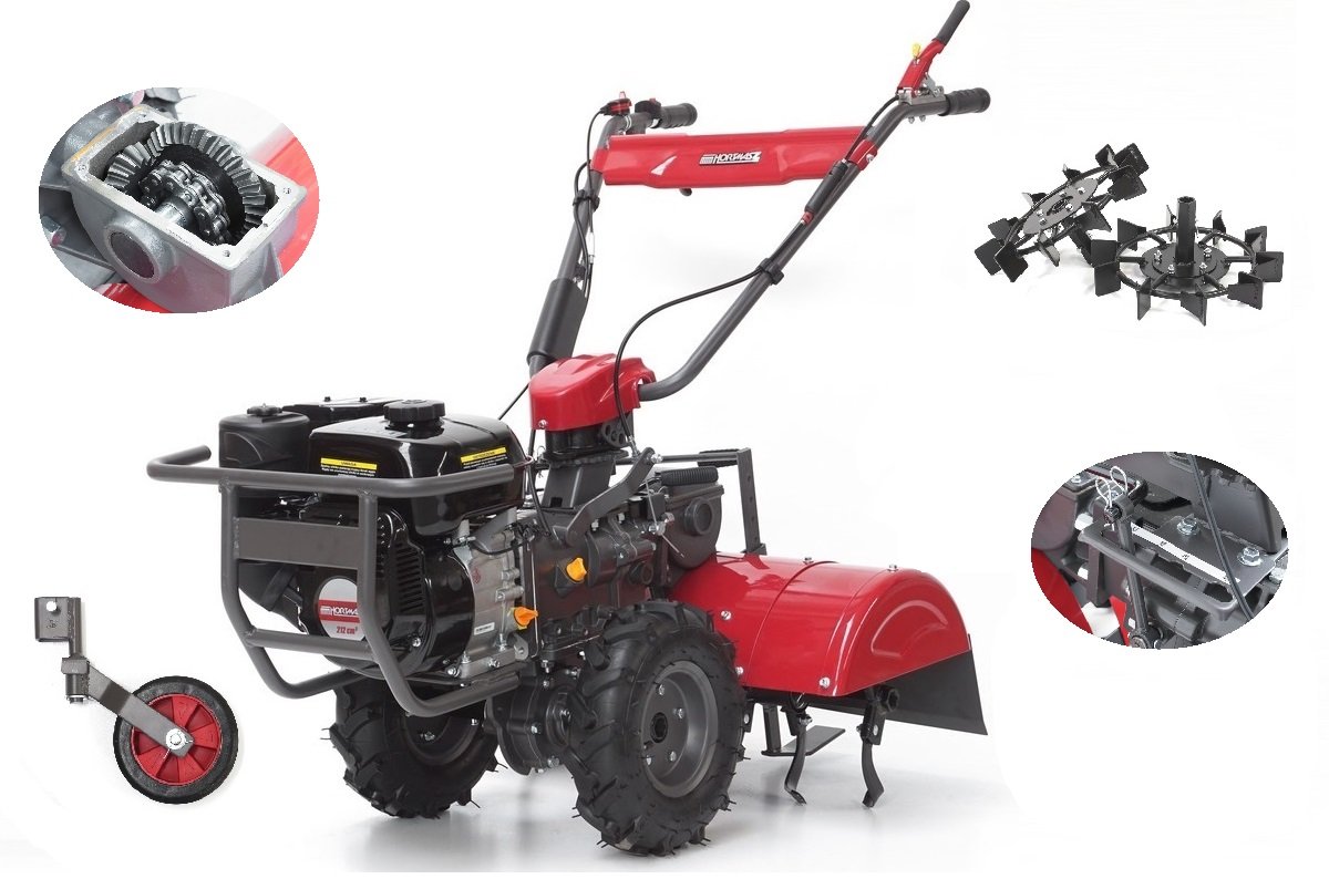 Glebogryzarka HGS X620N HORTMASZ Spalinowa z napędem + Koła metalowe + Koło podporowe