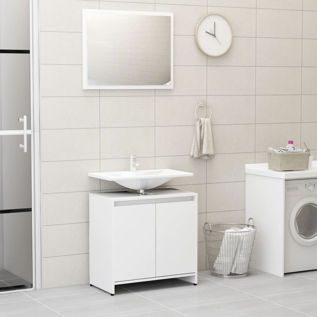 vidaXL vidaXL Zestaw mebli łazienkowych, biały, płyta wiórowa 8720286015988