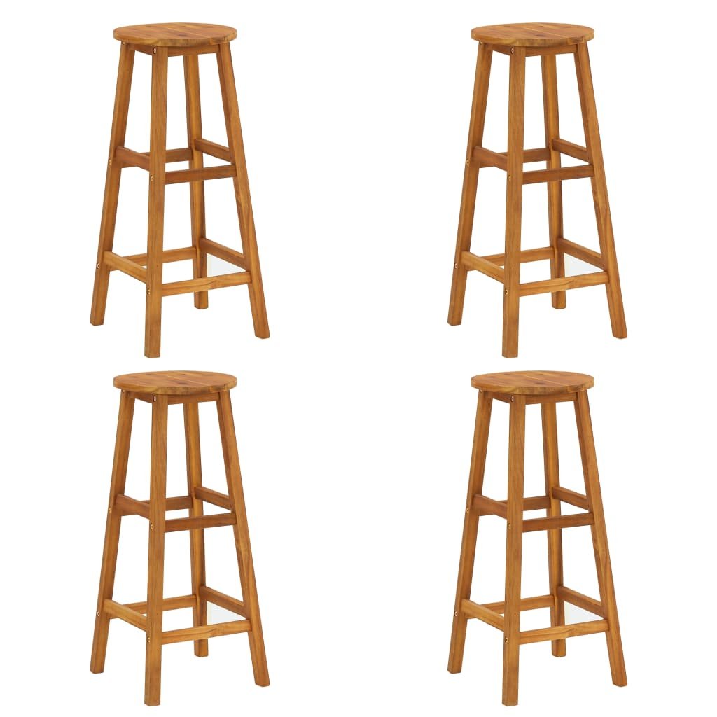 vidaXL Stołki barowe, 4 szt., lite drewno akacjowe