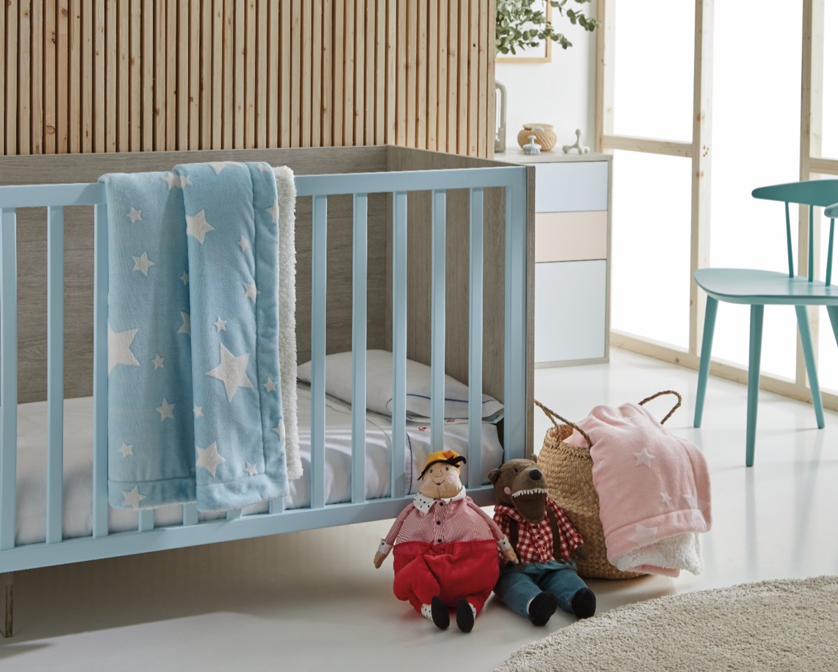 Pielsa Baby, Koc dziecięcy/Otulacz, Premium, Sherpa, 100x140 cm, Niebieski
