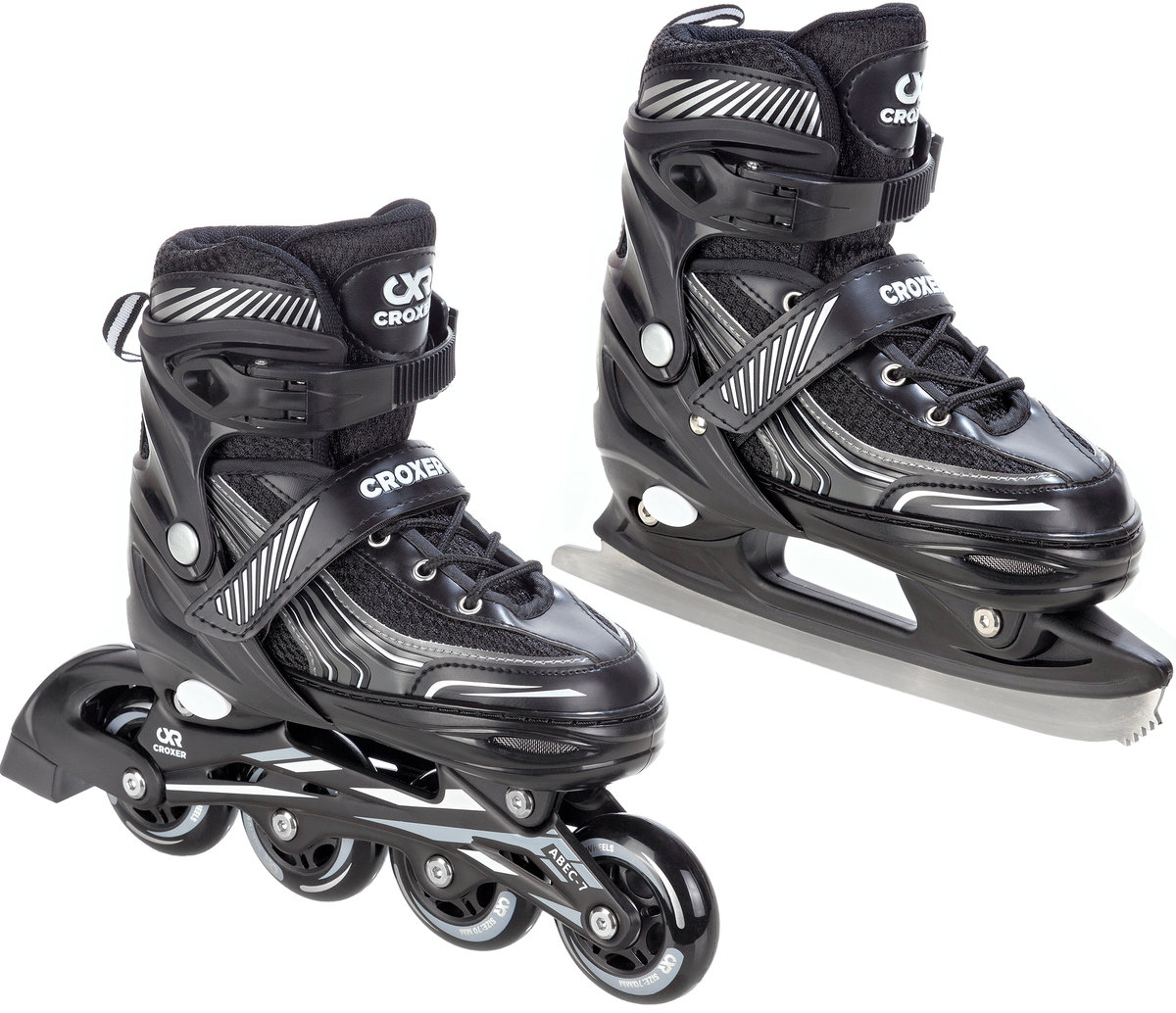 Rolki Łyżwy 2w1 Croxer Optima Black 35-38