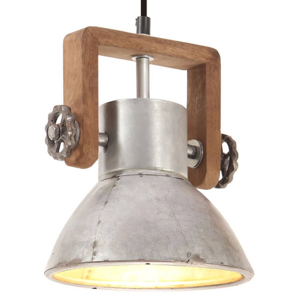 VidaXL Industrialna lampa wisząca, 25 W, srebrna, okrągła, 19 cm, E27 320531  VidaXL