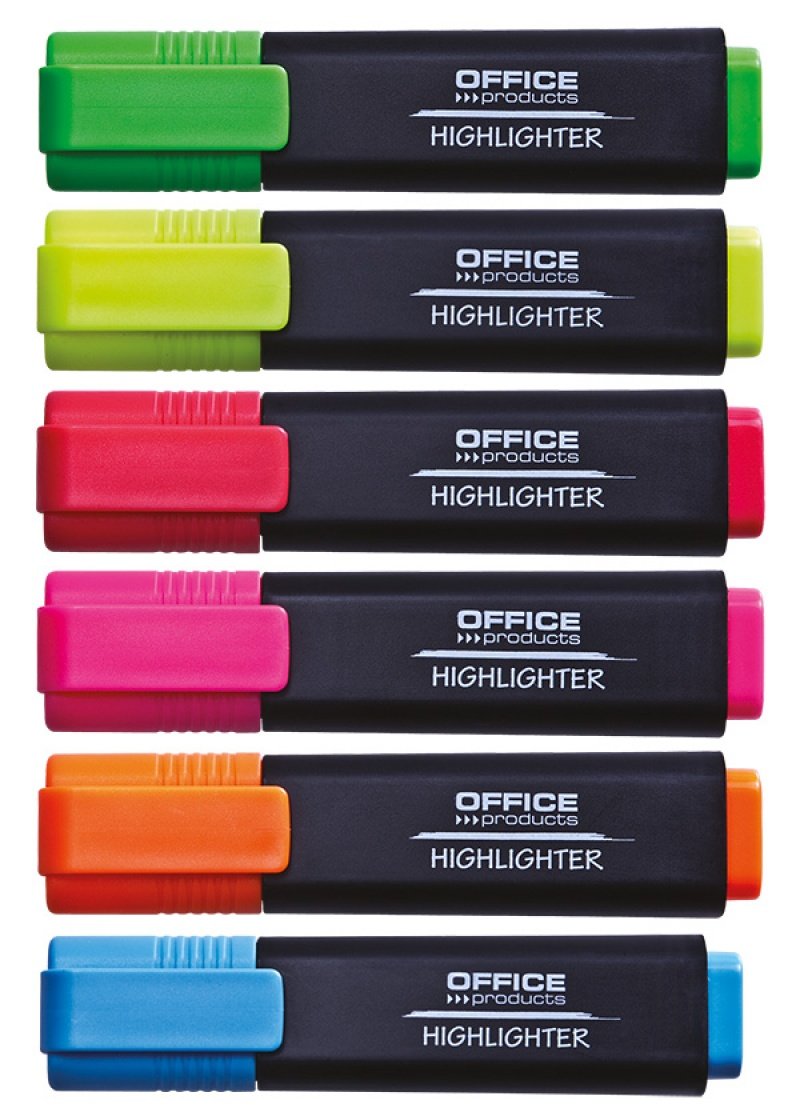 Office Products Zakreślacz fluorescencyjny 1-5mm (linia), 6szt., mix kolorów 17055219-99