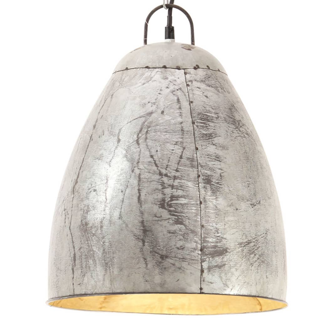 VidaXL Industrialna lampa wisząca, 25 W, srebrna, okrągła, 32 cm, E27 320559