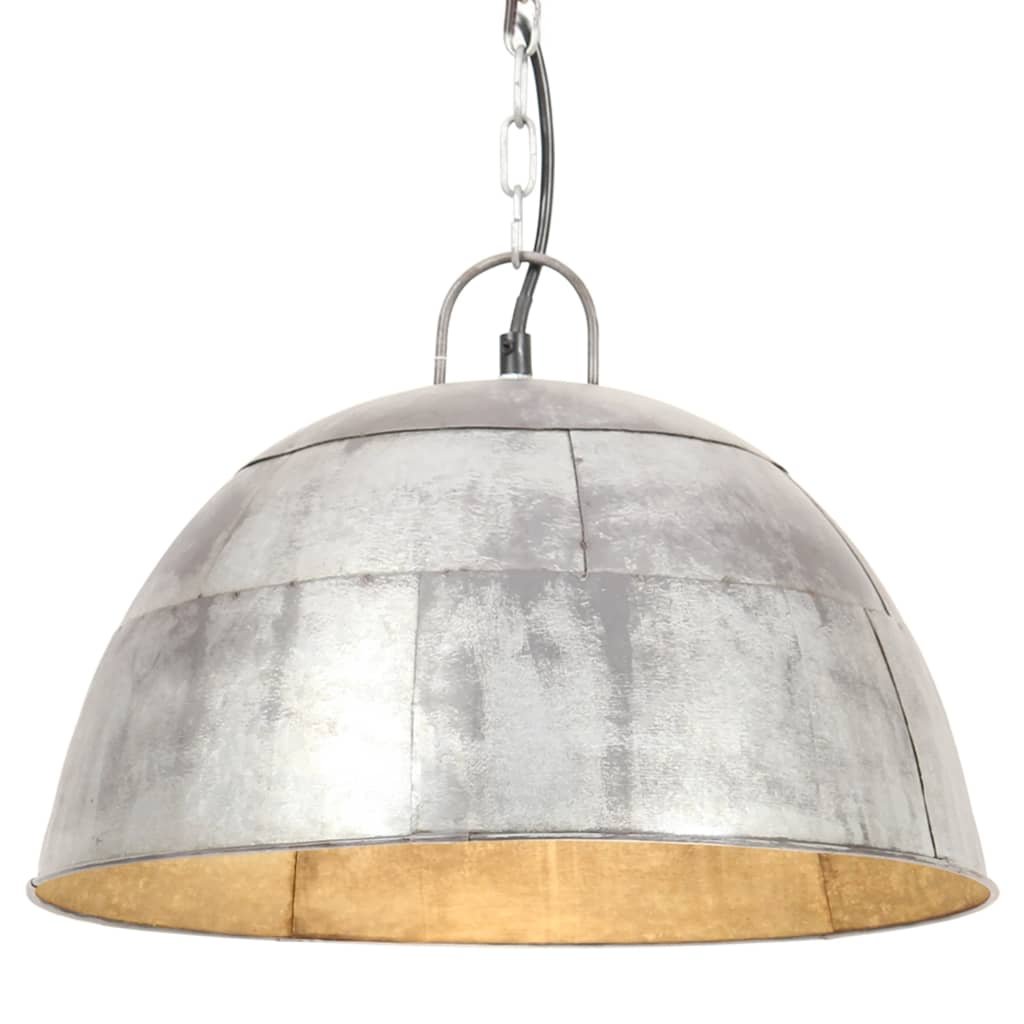 VidaXL Industrialna lampa wisząca, 25 W, srebrna, okrągła, 41 cm, E27 320541