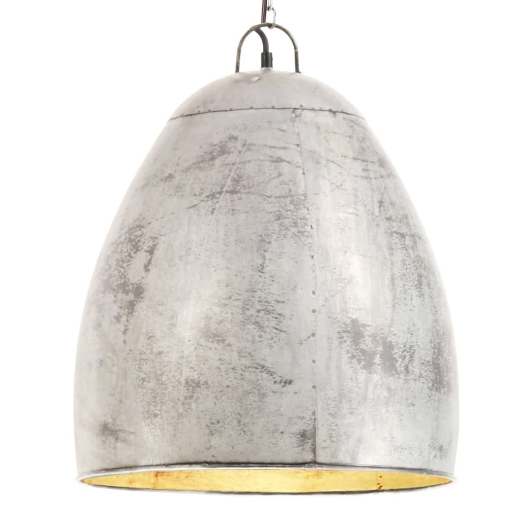 VidaXL Industrialna lampa wisząca, 25 W, srebrna, okrągła, 42 cm, E27 320555