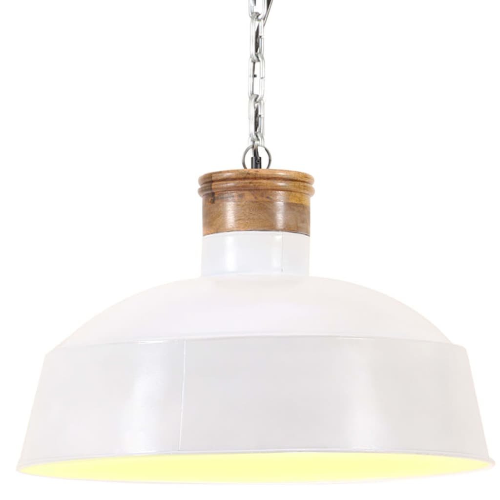 VidaXL Industrialna lampa wisząca, 32 cm, biała, E27 320834