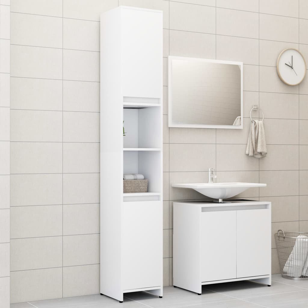 vidaXL vidaXL 3-częściowy zestaw mebli łazienkowych, biały, płyta wiórowa 8720286166352