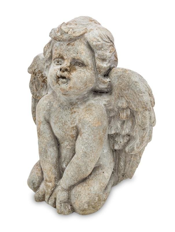 Figurka Aniołek PIGMEJKA, szary, 14x12 cm