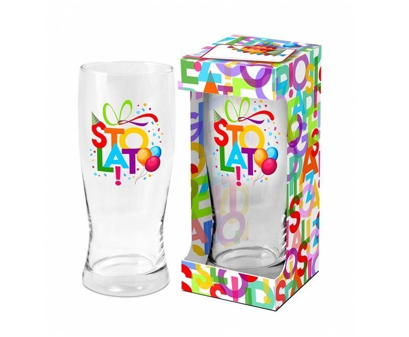 Szklanka do piwa urodzinowe literki 100 urodziny