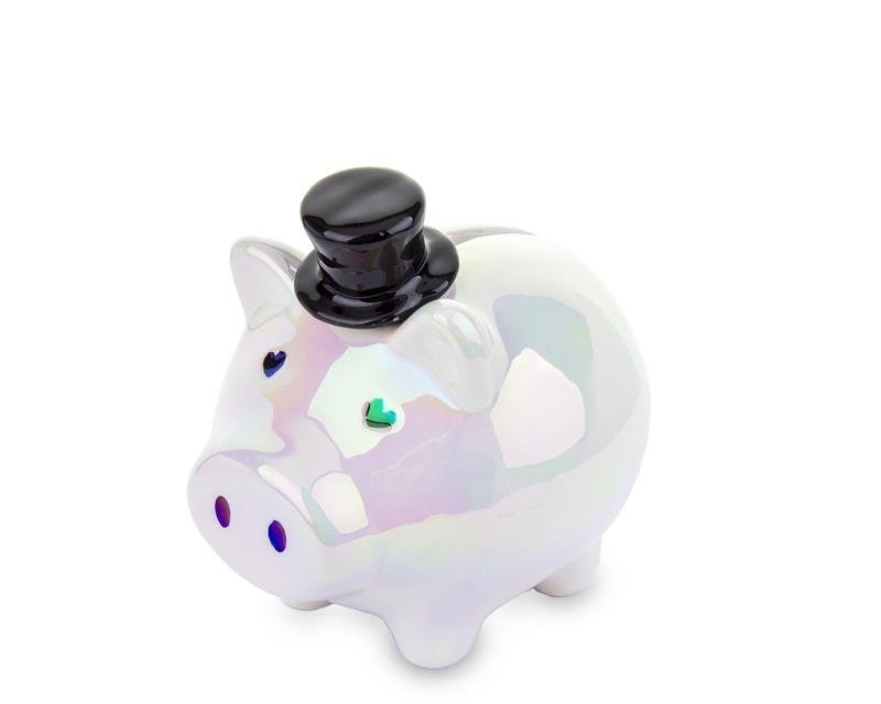 Skarbonka Świnka Kapelusz Oczy Serduszka 12x12x10