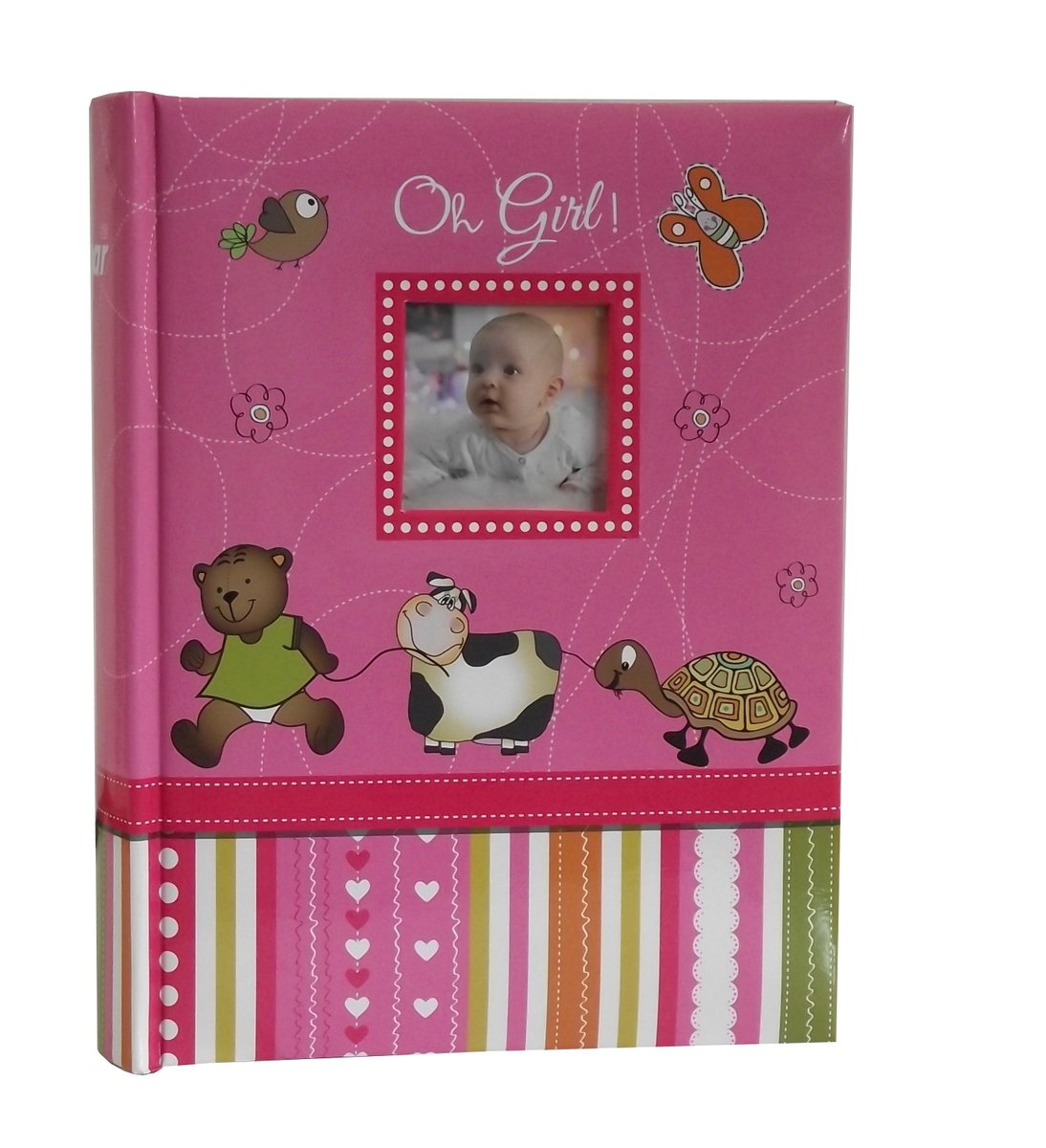 ALBUM DZIECKA dziecięcy szyty na 300 zdjęć 10x15 cm. z opisem AC różowy