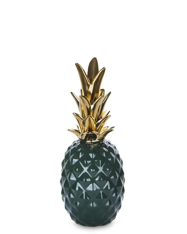 Ananas dekoracyjny PIGMEJKA, zielono-złoty, 27,5x11x11 cm