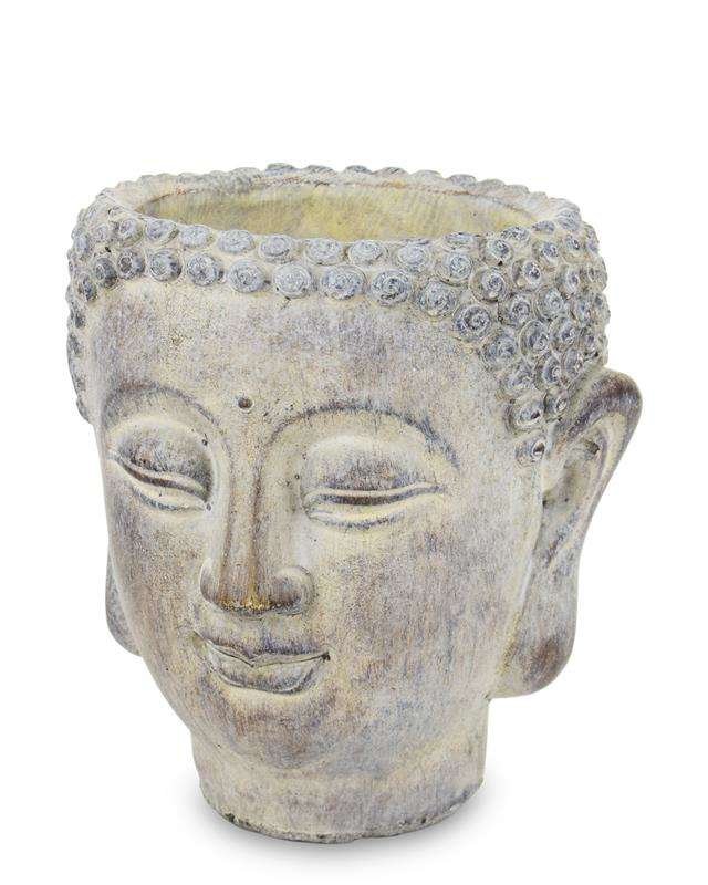 Pigmejka Osłonka wazon rzeźba budda szara ceramika 12x12x12 uniwersalny 96498-uniw