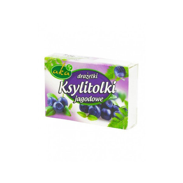 Aka Produkty z ksylitolem Drażetki Ksylitolki jagodowe 40g AK070