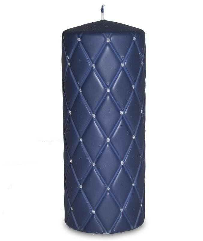 Abi Decoration Świeca Florencja granatowy matowy walec 17 cm 118828 AP