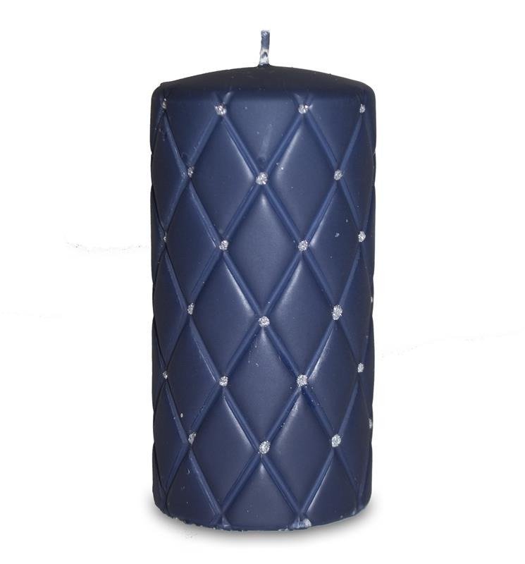 Abi Decoration Świeca Florencja granatowy matowy walec 14 cm 118827 AP