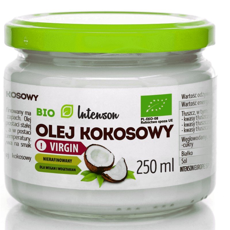 INTENSON Olej kokosowy BIO virgin nierafinowany 250 ml DARMOWA DOSTAWA OD 149 PLN!