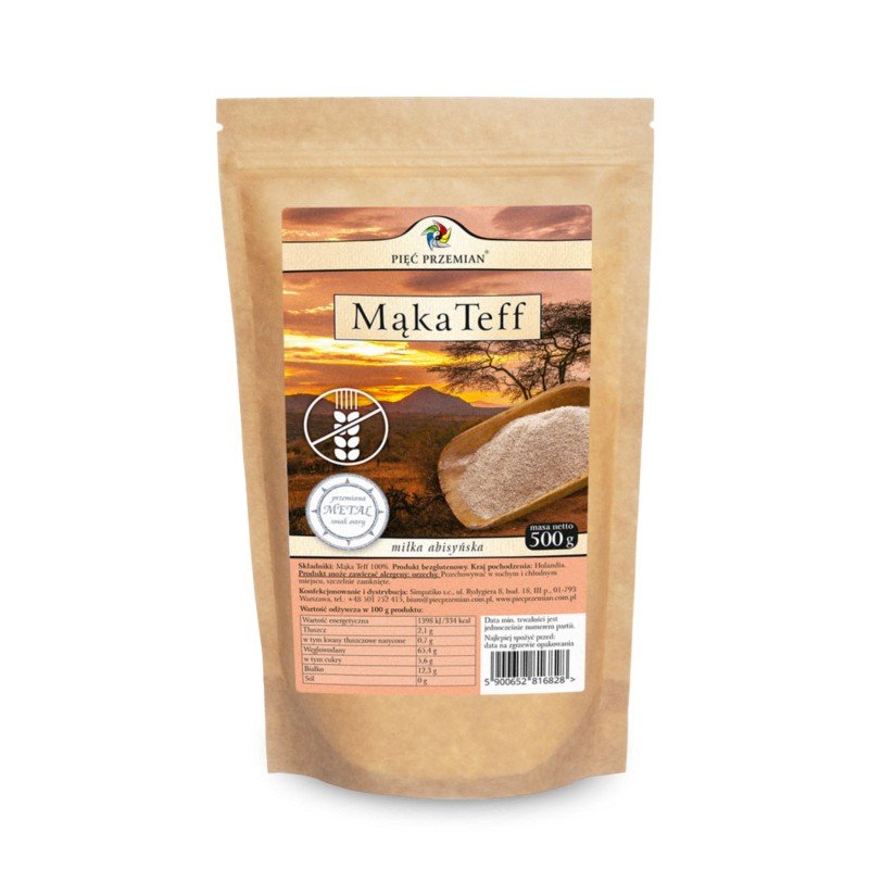 PIĘĆ PRZEMIAN (SIMPATIKO) PIĘĆ PRZEMIAN Mąka TEFF bezglutenowa 500g 11SIMMAKTE