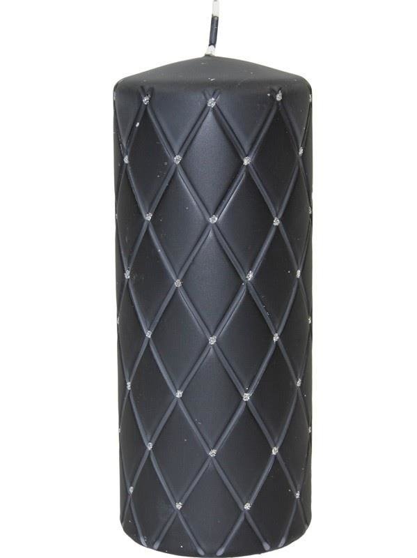 Abi Decoration Świeca Florencja czarny matowy walec 17 cm 101505 AP