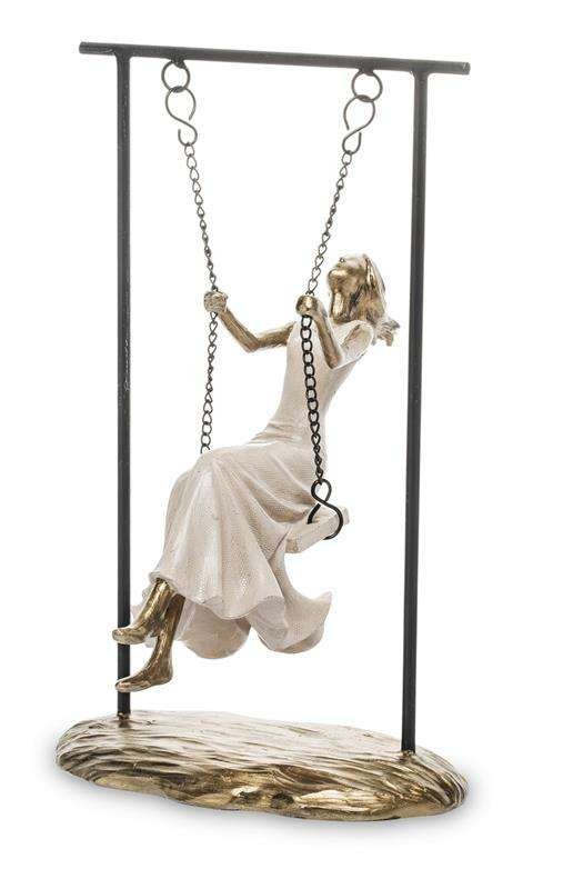 Figurka PIGMEJKA Kobieta na huśtawce, 25,5x15x20 cm