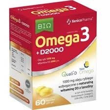 Zdjęcia - Witaminy i składniki mineralne Omega BIO Omega3 + D2000, 60 kapsułek - !!! WYSYŁKA W 24H !!! 