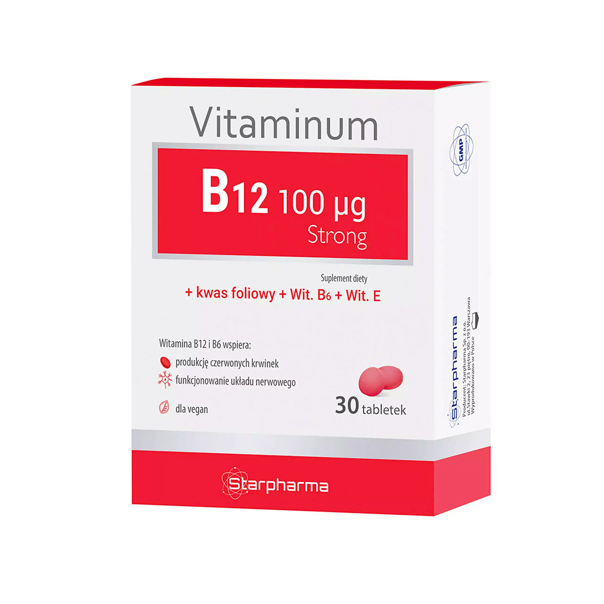 Starpharma Vitaminum B12 100 g Strong 30 kapsułek