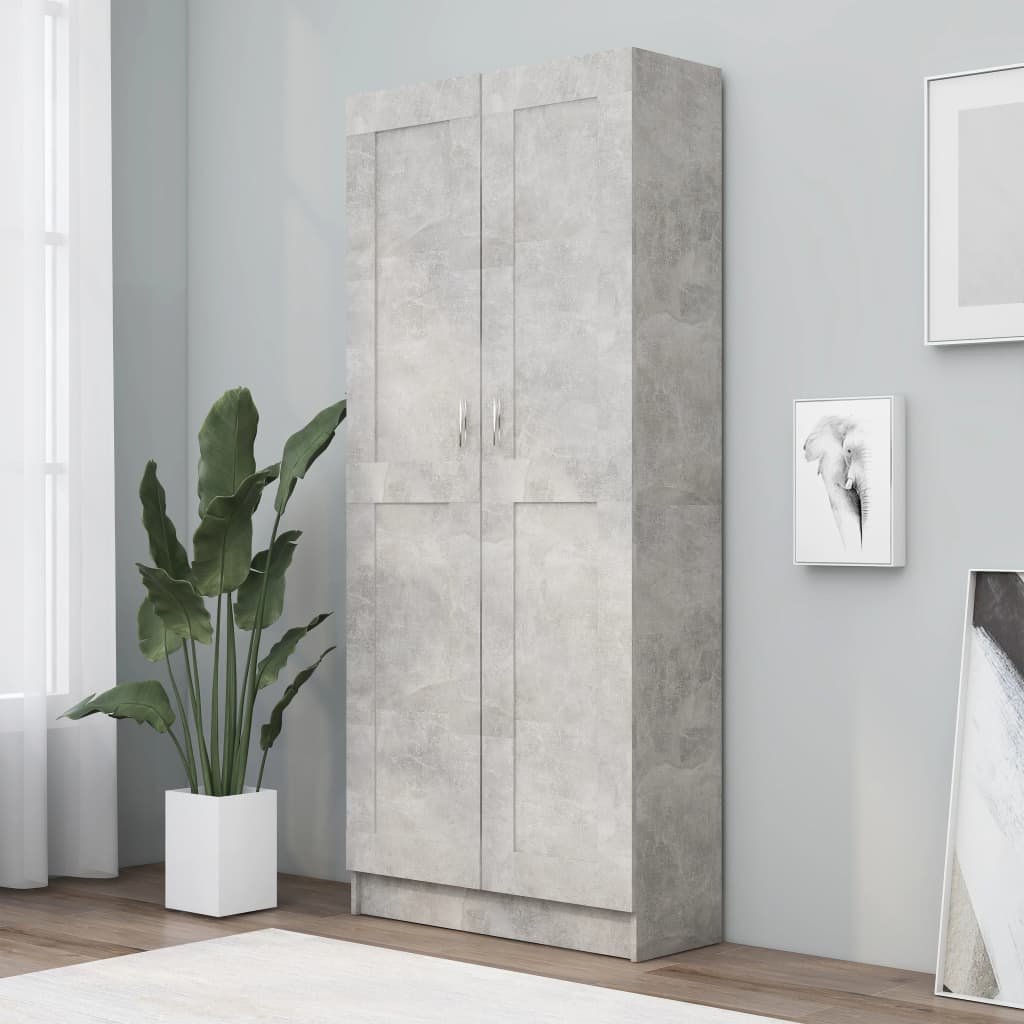 VidaXL Szafka na książki, szarość betonu, 82,5x30,5x185,5 cm, płyta 802736 VidaXL