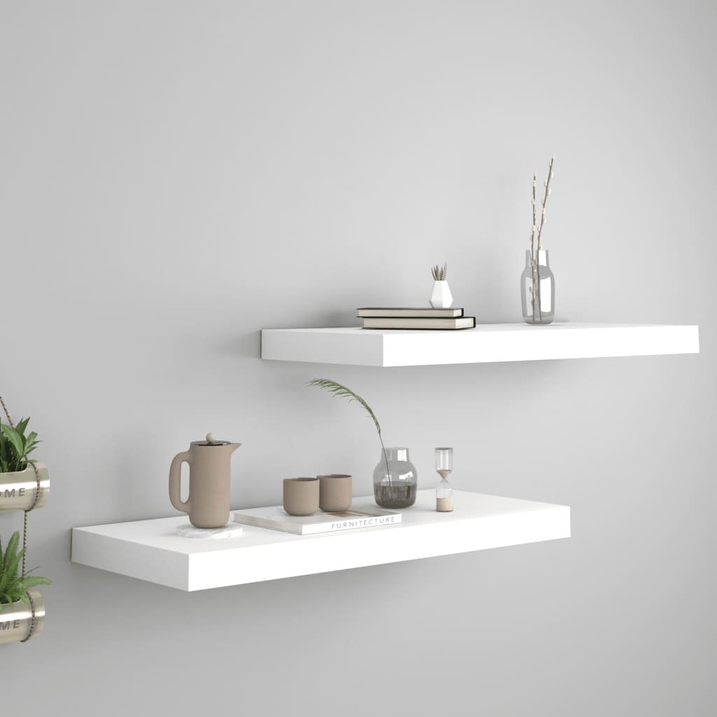 vidaXL vidaXL Półki ścienne, 2 szt., białe, 60x23,5x3,8 cm, MDF