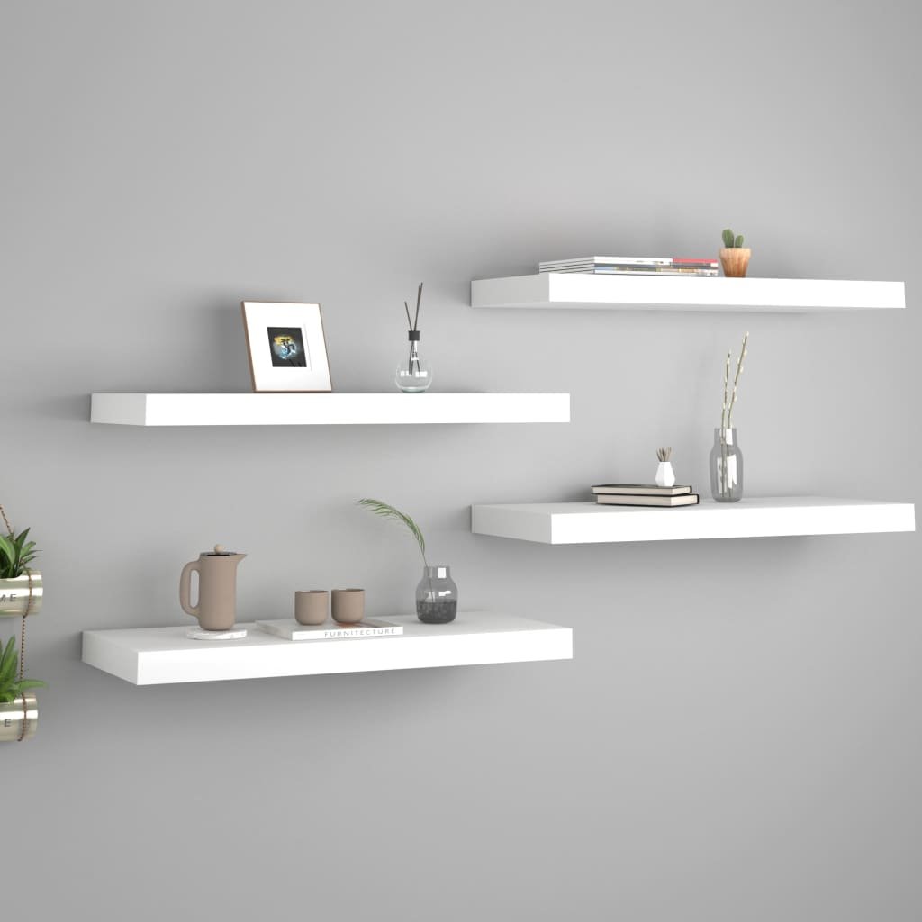 vidaXL vidaXL Półki ścienne, 4 szt., białe, 60x23,5x3,8 cm, MDF