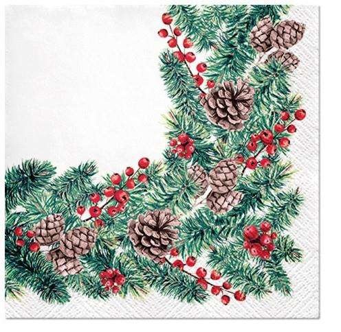 Paw Paw Winter Branches 20 Szt Białe Serwetki Papierowe Dekoracyjne Wh