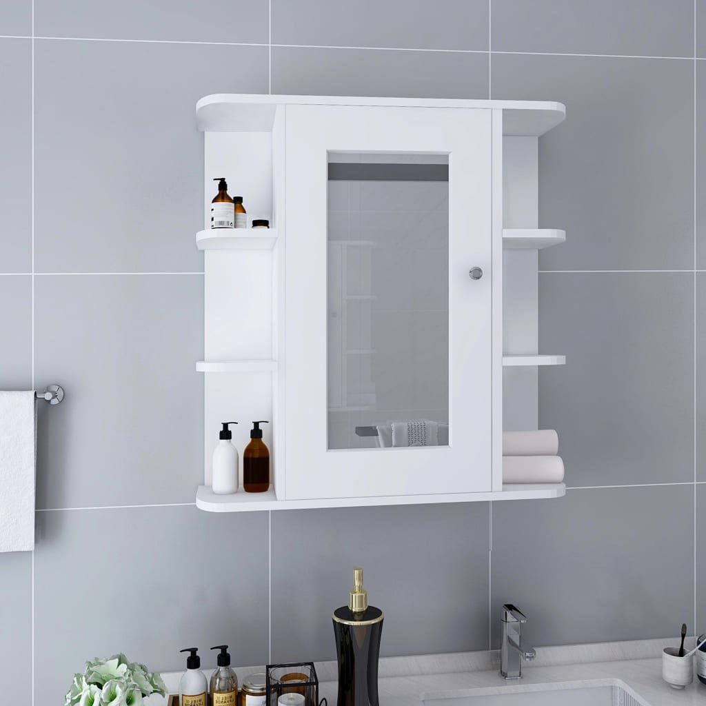VidaXL Szafka łazienkowa z lustrem, biała, 66x17x63 cm, MDF 323601 VidaXL