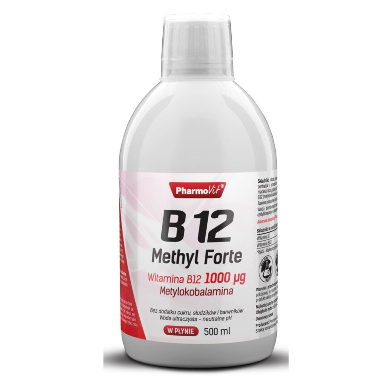 Witamiana B 12 Metylokoblamina B-12 w płynie 500 ml PharmoVit