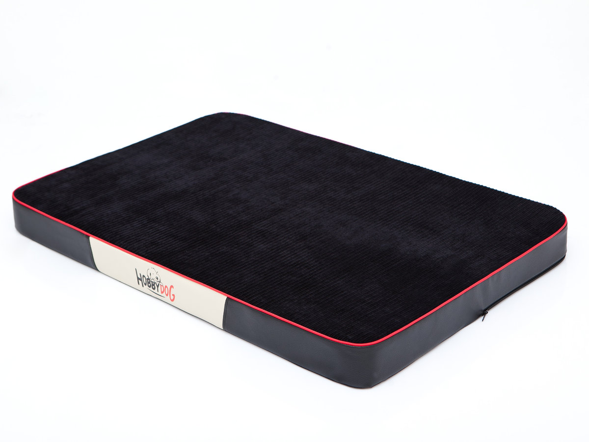 Hobbydog MATERAC PREMIUM CZARNY SZTRUKS Z CZARNĄ EKO SKÓRĄ XL