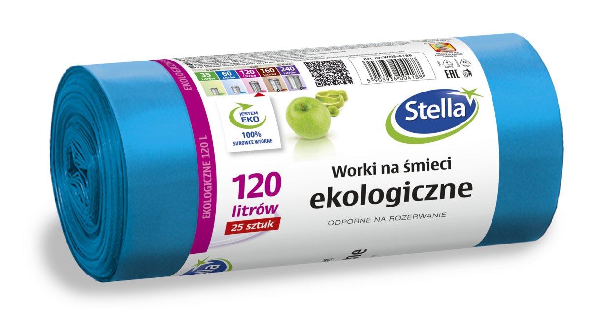 Stella ekologiczne worki na śmieci 120l 25 szt