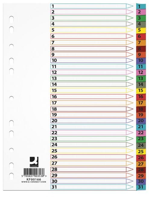 Q-Connect Przekładki A4 mylar 1-31 KF00166