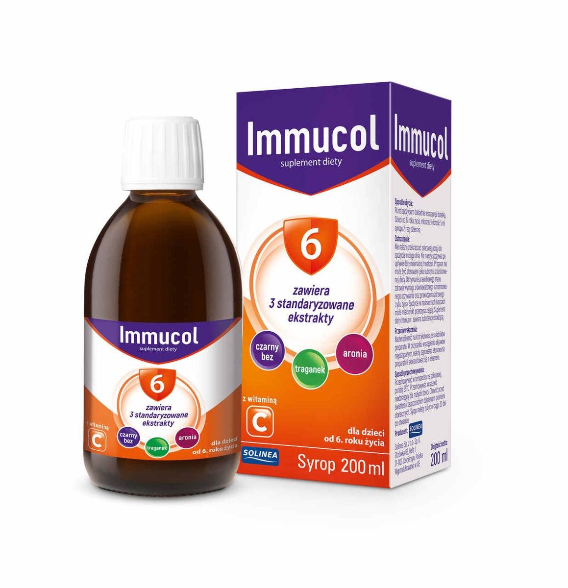 Immucol 6+, suplement diety, 200 ml