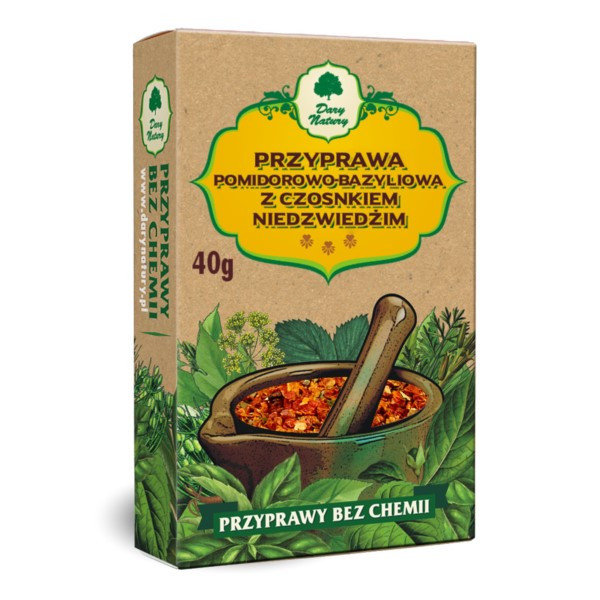 Dary Natury Przyprawa pomidorowo - bazyliowa z czosnkiem niedźwiedzim 40g