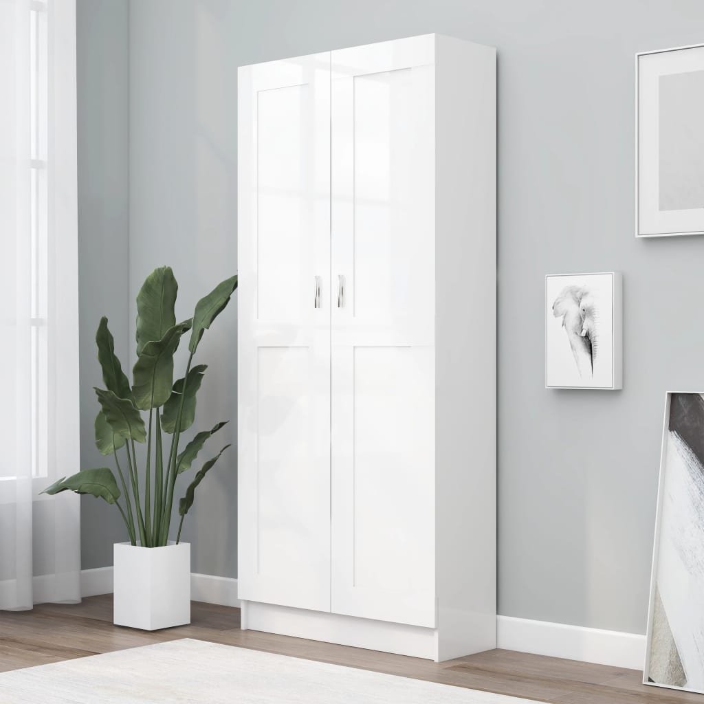 VidaXL Szafa na książki, biała, 82,5x30,5x185,5 cm, płyta wiórowa 802732 VidaXL