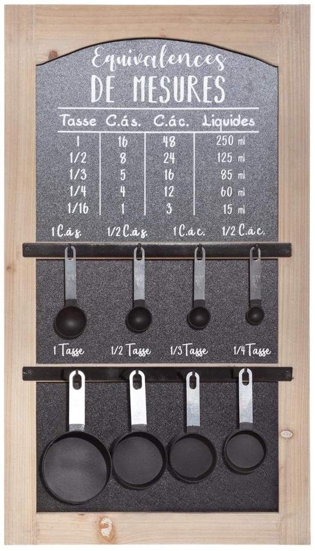 Atmosphera Tablica kuchenna z miarkami 40 x 70 cm czarna 167032