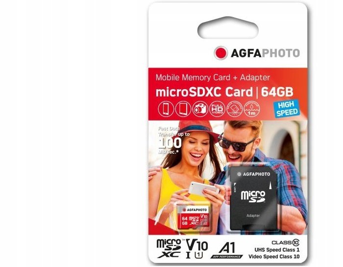 AgfaPhoto MicroSDXC Class 10 + Adapter 64GB (10582)