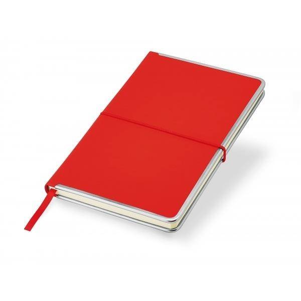 Notes A5 z metalowymi krawędziami i kieszenią